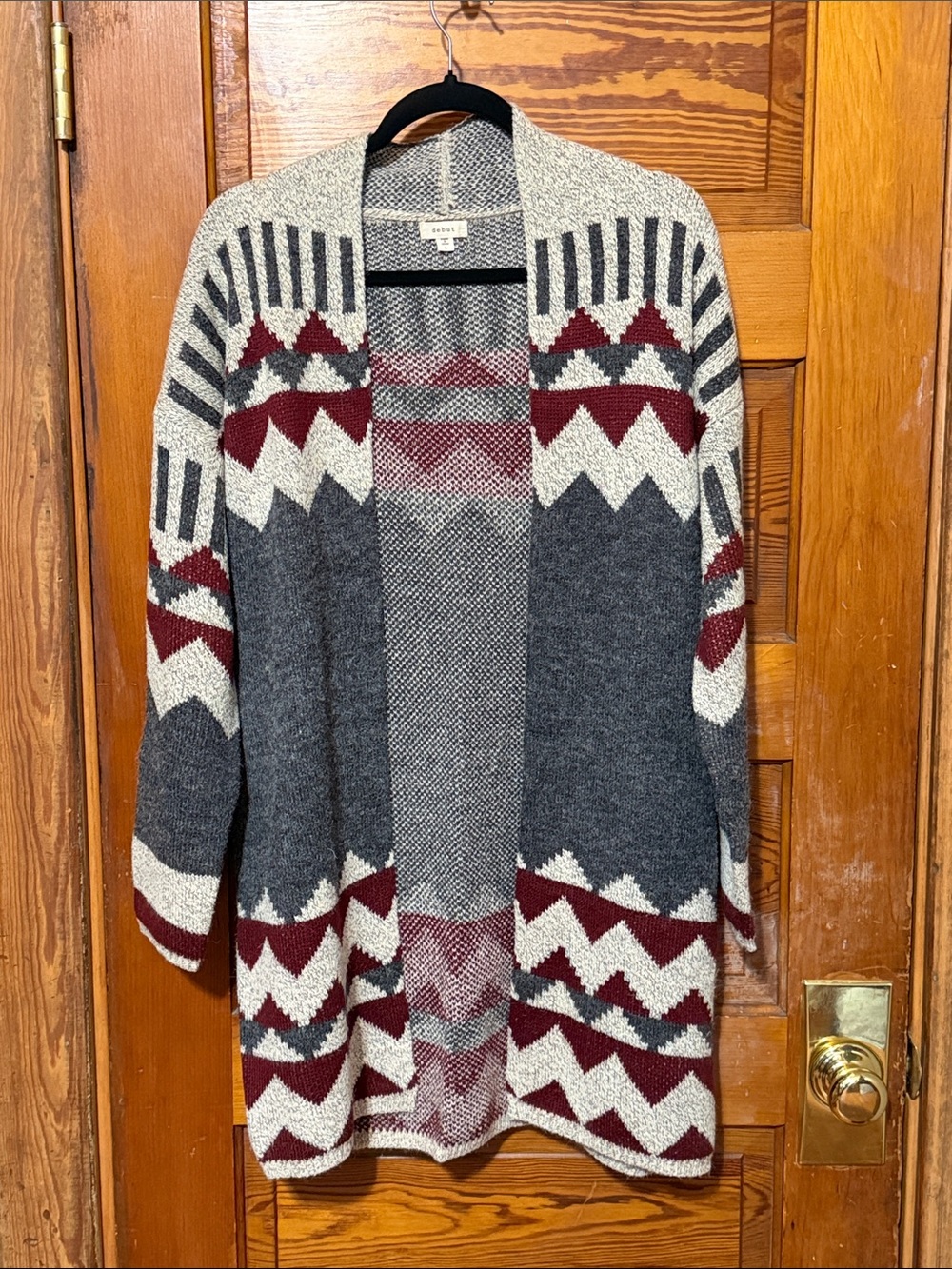 debut Cardigan Sweater Open Front Size Large